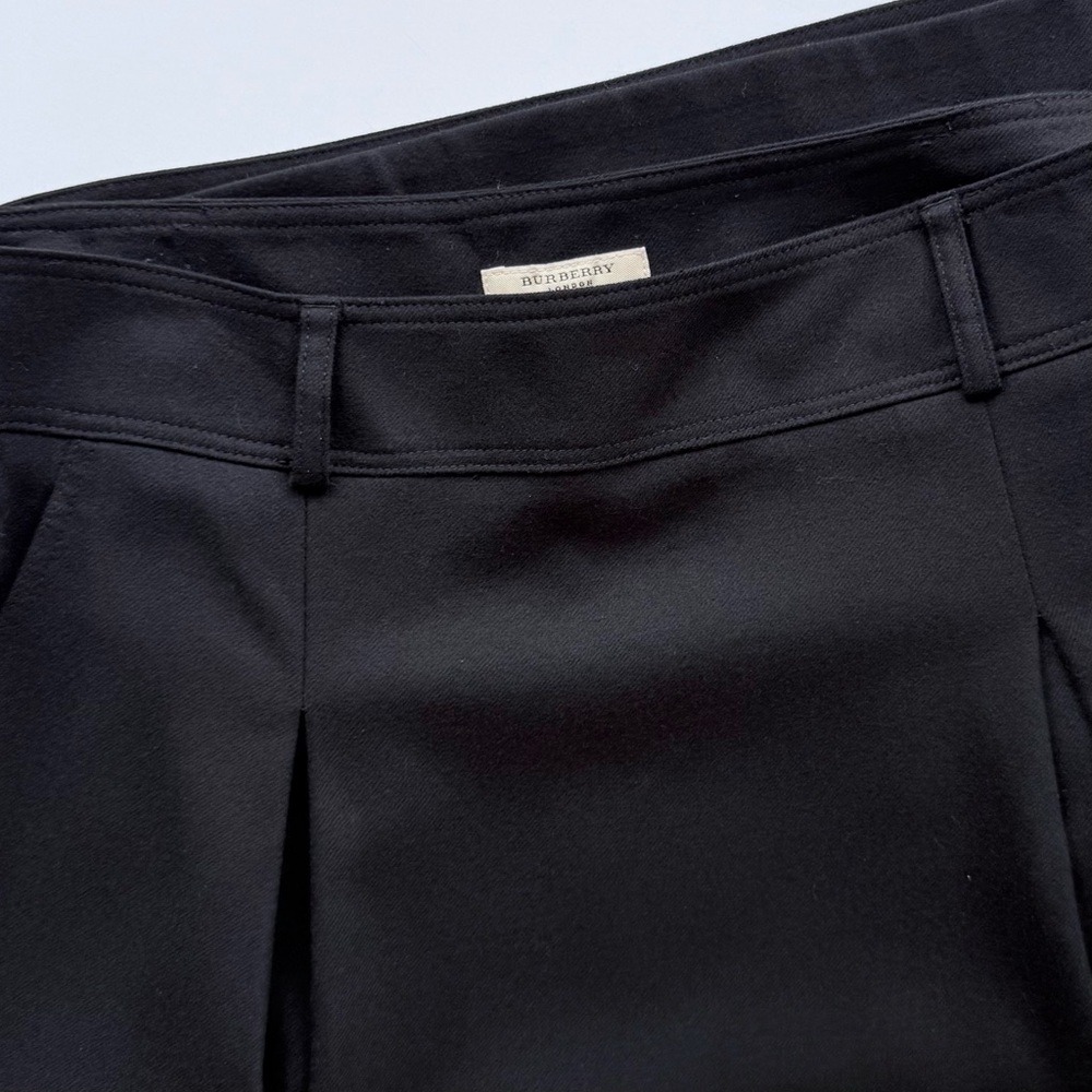 Burberry London Black Cashmere Angora Wool Blend Box Pleat Skirt Pockets 10 US - Picture 9 of 16